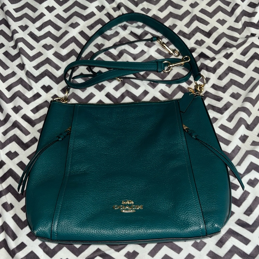 Jade Green and Gold Coach Bag
